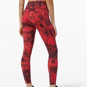 Lululemon Fast and Free Game Day - Red Black Multi (Size 4)